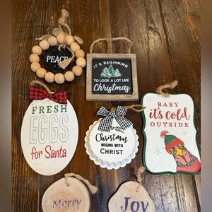 Christmas ornaments, Rustic farmhouse, chicken eggs